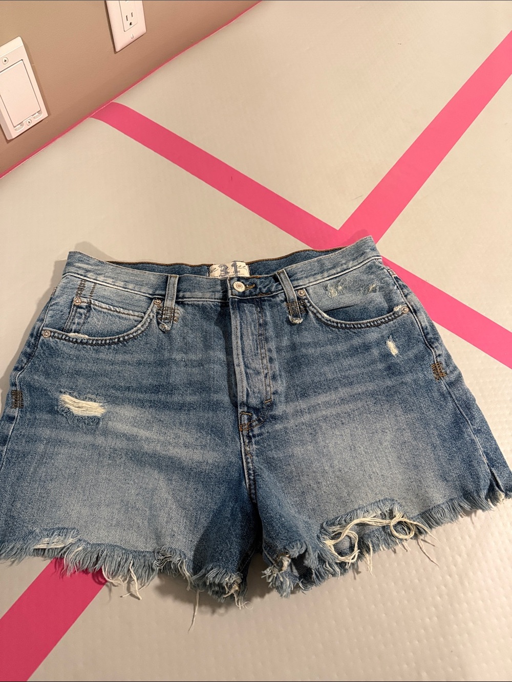 Free people Classic Distressed Denim Women’s Shorts - Light Blue